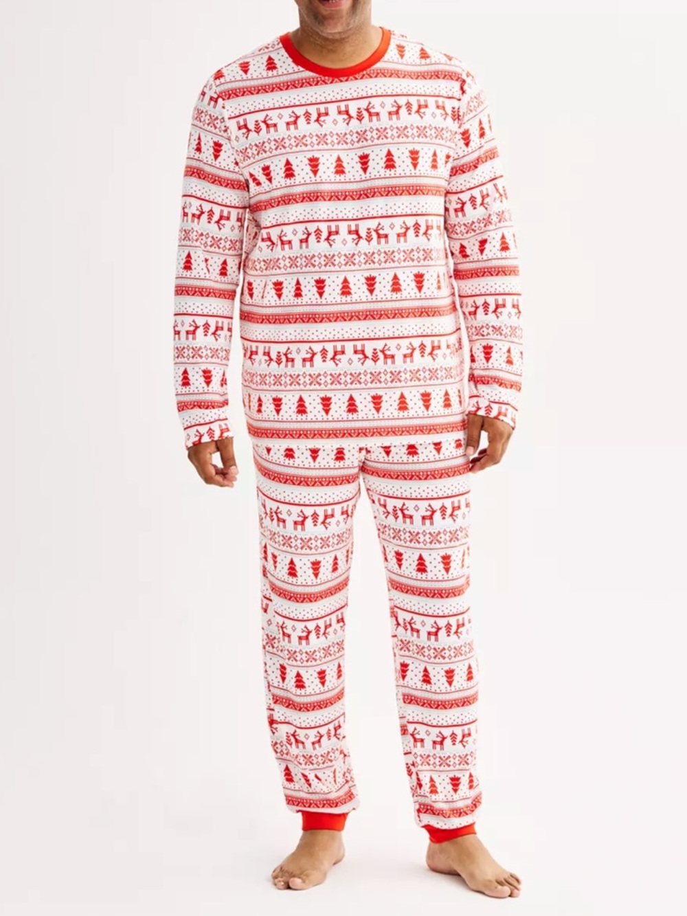 Jammies For Your Families Candy Cane Fairisle Pajama Set Men 3XLT 3XL Tall NIP